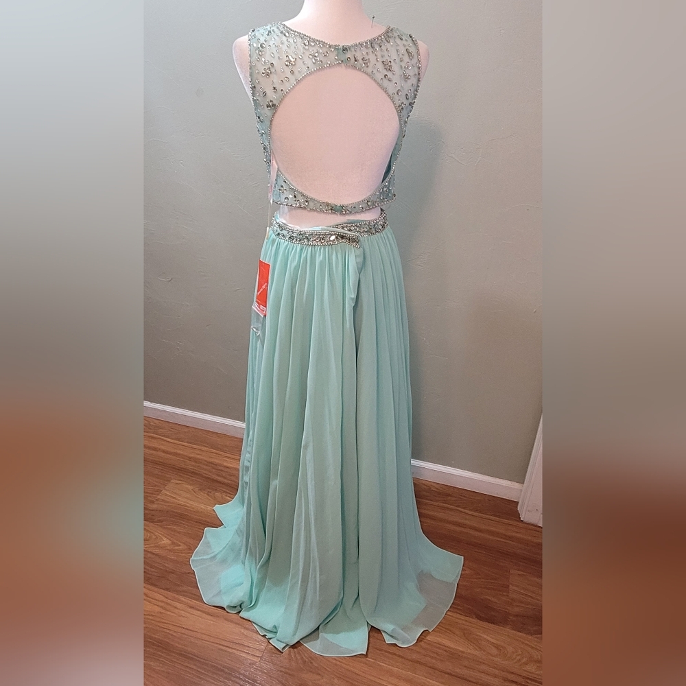 Dancing Queen Mint Green Two-Piece Prom Dress - Picture 5 of 6